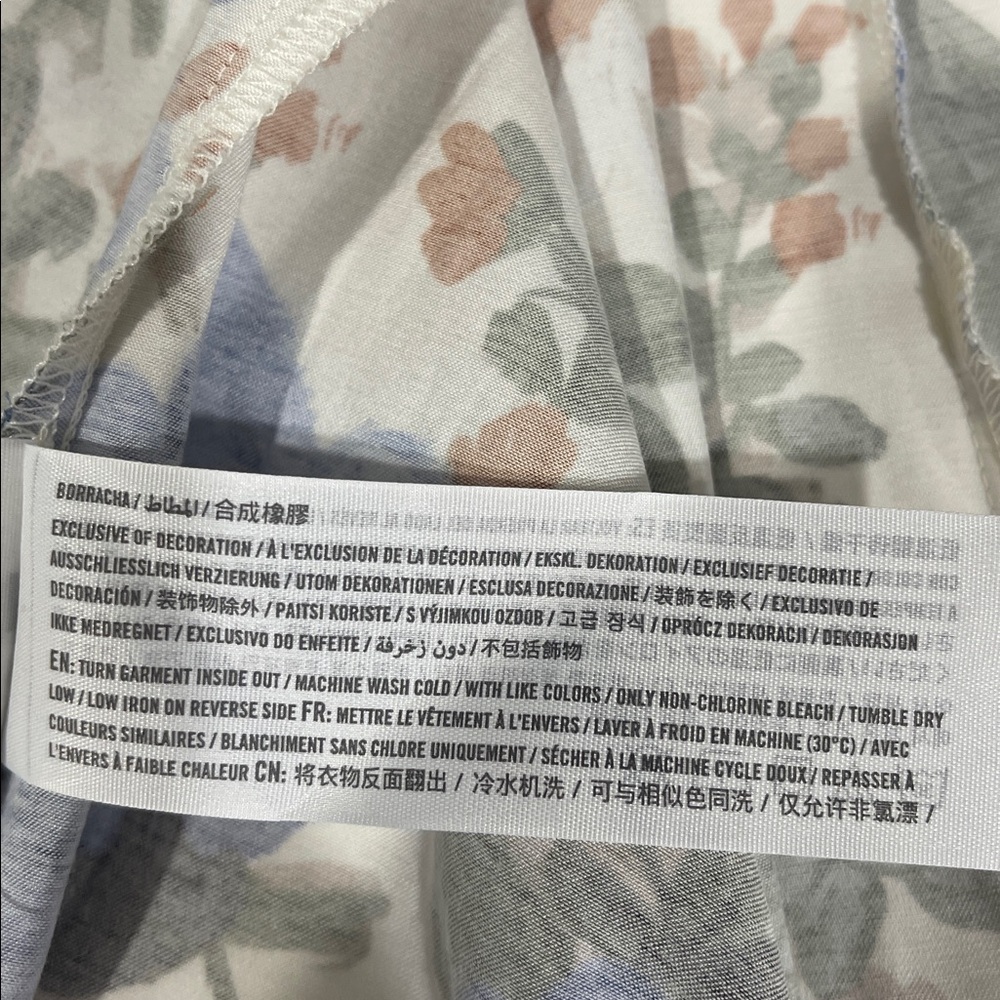 Abercrombie & Fitch Camille Dress cream blue green floral print size Large women - Picture 12 of 16